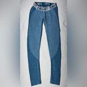 Gymshark Teal and White Athletic Leggings